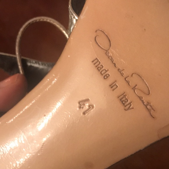 Oscar de la renta heels size 41 metallic silver - Picture 5 of 10